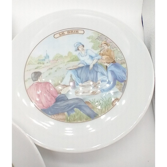 APILCO France Porcelain Plates Set/3 Cheese Motif Brie Roquefort Reblochon 7" - Picture 11 of 11